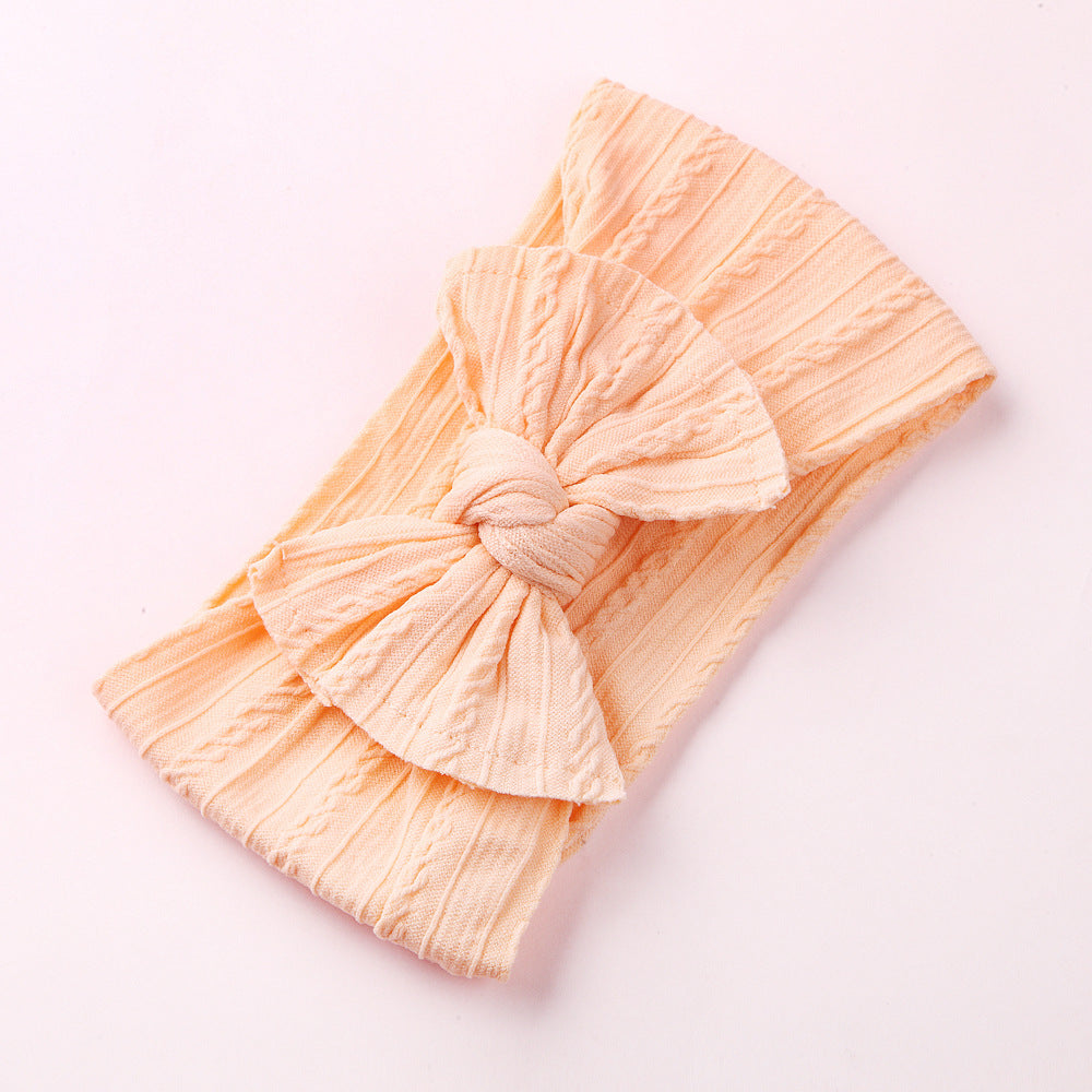 Wholesale Nylon baby elastic jacquard wide bow headband